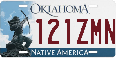 OK license plate 121ZMN