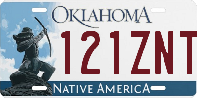 OK license plate 121ZNT