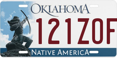 OK license plate 121ZOF