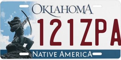 OK license plate 121ZPA