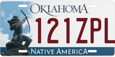 OK license plate 121ZPL