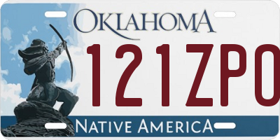 OK license plate 121ZPO