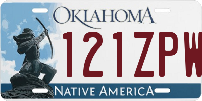 OK license plate 121ZPW