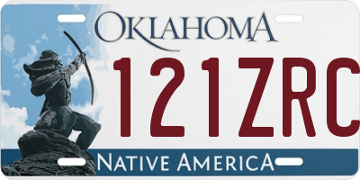 OK license plate 121ZRC