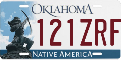 OK license plate 121ZRF