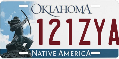OK license plate 121ZYA