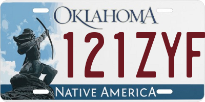 OK license plate 121ZYF