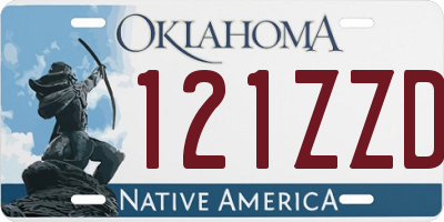 OK license plate 121ZZD