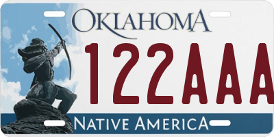 OK license plate 122AAA