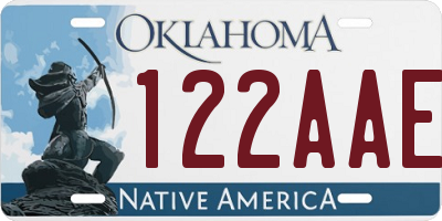 OK license plate 122AAE