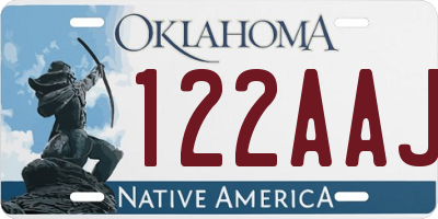 OK license plate 122AAJ