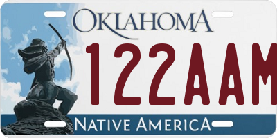 OK license plate 122AAM