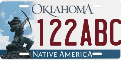 OK license plate 122ABC