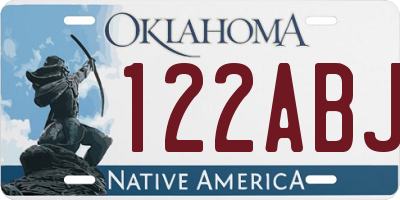 OK license plate 122ABJ