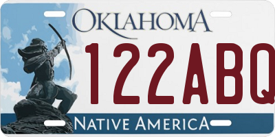 OK license plate 122ABQ
