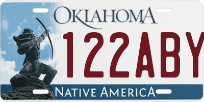 OK license plate 122ABY