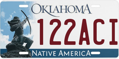 OK license plate 122ACI