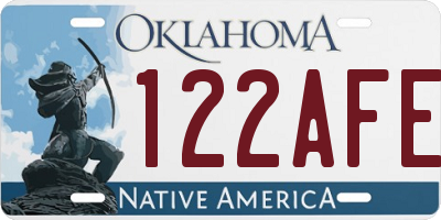 OK license plate 122AFE