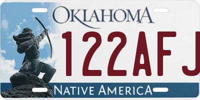 OK license plate 122AFJ