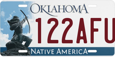 OK license plate 122AFU