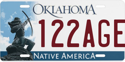 OK license plate 122AGE