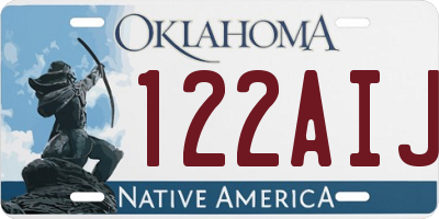 OK license plate 122AIJ