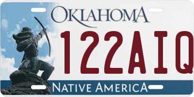 OK license plate 122AIQ
