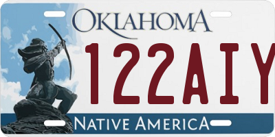 OK license plate 122AIY