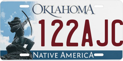 OK license plate 122AJC