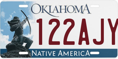 OK license plate 122AJY