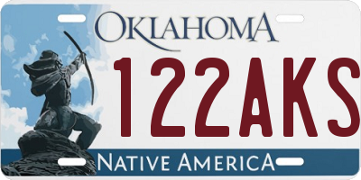 OK license plate 122AKS