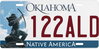OK license plate 122ALD