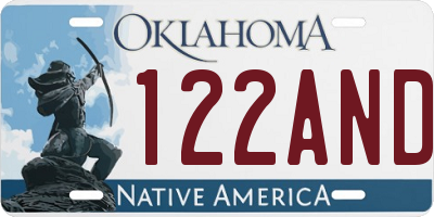 OK license plate 122AND