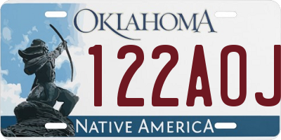 OK license plate 122AOJ