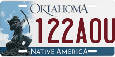 OK license plate 122AOU