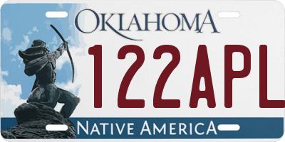 OK license plate 122APL