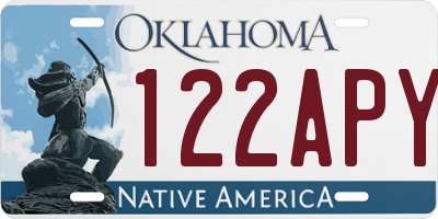 OK license plate 122APY
