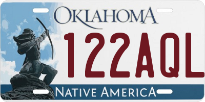 OK license plate 122AQL