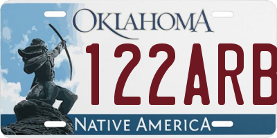 OK license plate 122ARB