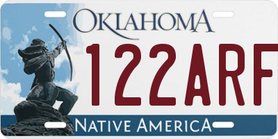 OK license plate 122ARF