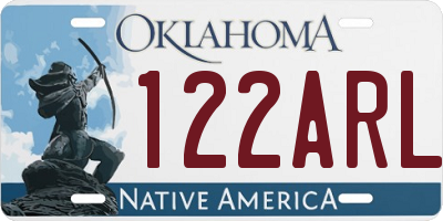 OK license plate 122ARL