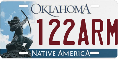 OK license plate 122ARM