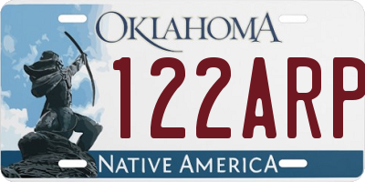 OK license plate 122ARP