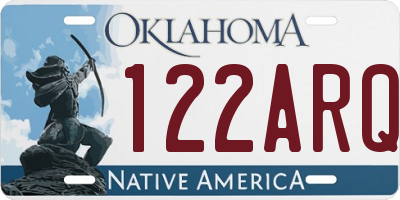OK license plate 122ARQ