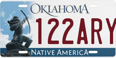 OK license plate 122ARY