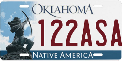 OK license plate 122ASA