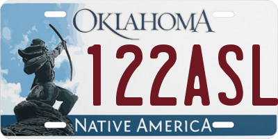 OK license plate 122ASL