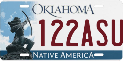 OK license plate 122ASU