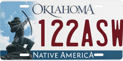OK license plate 122ASW