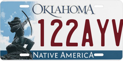 OK license plate 122AYV